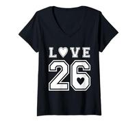 Mujer 2026 Día de San Valentín Amor Compromiso Boda Positividad Camiseta Cuello V