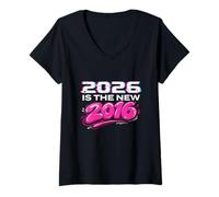 Mujer 2026 es el Nuevo 2016 - Y2K Nostalgia Throwback Camiseta Cuello V