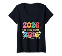 Mujer 2026 es el Nuevo 2016 - Y2K Nostalgia Throwback Gen Z Camiseta Cuello V