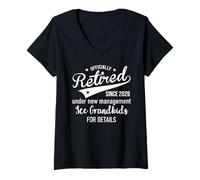 Mujer 2026 Retired Under New Management See Grandkids Retirement Camiseta Cuello V