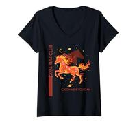 Mujer 2026 Run Fire Horse Running Fitness Atleta Runners Club Camiseta Cuello V