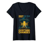 Mujer 2027 El año que todo cambia Camiseta Cuello V