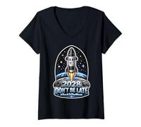 Mujer 2028 No llegues Tarde #BackToTheMoon Camiseta Cuello V