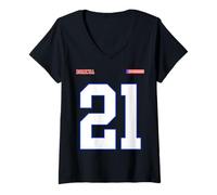 Mujer 21 Puerto Rico Bandera Orgullo Boricua Deporte Sangre Taino Camiseta Cuello V