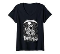 Mujer 24 Years Down Forever To Go Pareja gótica 24 Aniversario Camiseta Cuello V
