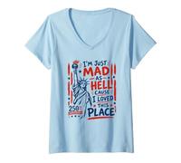 Mujer 250 Aniversario de I'm Just Mad As Hell Camiseta Cuello V