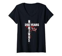 Mujer 250 años de Libertad sin Reyes, 1776-2026 EE. UU Camiseta Cuello V