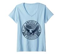 Mujer 250 Años Nación Bajo Dios Católica 250th 4th Julio América Camiseta Cuello V