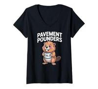 Mujer 26.2 Beaver Running Cita Marathon Runner Humor Funny Miles Camiseta Cuello V