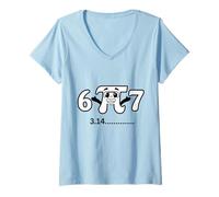 Mujer 3.14 Feliz día P es irracional, así Que Soy Divertido Profesor de matemáticas Camiseta Cuello V