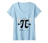 Mujer 3.14 Feliz día P es irracional, así Que Soy Divertido Profesor de matemáticas Camiseta Cuello V