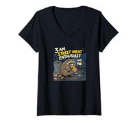 Mujer 3 Am Street Meat Entusiasta Night Owl Foodie Camiseta Cuello V