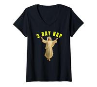 Mujer 3 Day Nap Funny Religious Humor Design Christian Jesus Tees Camiseta Cuello V