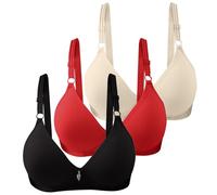 Mujer 3 Piezas Bralettes Cómodos sin Aros sin Costuras Sujetador Deportivo con Almohadillas para Yoga