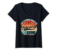 Mujer 30 años Cumpleaños Las Leyendas Nacen en Febrero de 1996 Camiseta Cuello V