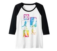 Mujer 30 Cumpleaños Mujer Futbolista Fútbol 30 Años Camiseta Manga Raglan