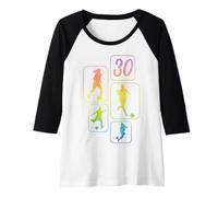 Mujer 30 Cumpleaños Mujer Futbolista Fútbol 30 Años Camiseta Manga Raglan