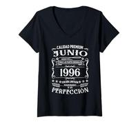 Mujer 30 cumpleaños Nacido en Junio de 1996 Vintage 30 años Camiseta Cuello V