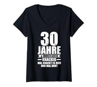 Mujer 30 Jahre & immer noch knackig 30 Jahre Camiseta Cuello V