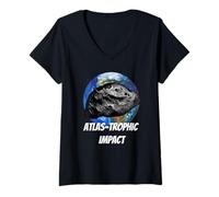 Mujer 31/Atlas Earth, Atlas-Trophic Funny Solar Comet Asteroid Camiseta Cuello V
