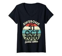 Mujer 31 Octubre 2000 25 cumpleaños 25 años 2025 Cumpleaños Camiseta Cuello V