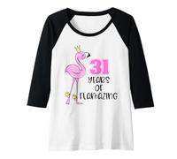 Mujer 31 Years of Flamazing Flamingo Design Beach 31st Birthday Camiseta Manga Raglan