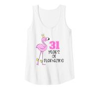 Mujer 31 Years of Flamazing Flamingo Design Beach 31st Birthday Camiseta sin Mangas