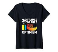 Mujer 36 Frames of Pure Optimism 35mm Film Photography Analog CAM Camiseta Cuello V