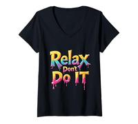 Mujer 3D Relax Don't Do It Inspirado Retro 80's As Don't Do It Camiseta Cuello V