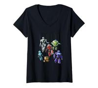 Mujer 3D Robots Gráfico Me Gustan Los Robots Más Que La Gente Soy Un Robot Camiseta Cuello V