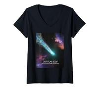 Mujer 3I/Atlas 2025 Astronomía Cósmica Espacial Cometa Interestelar Camiseta Cuello V