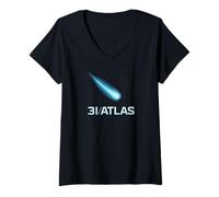 Mujer 3i Atlas Astrónomo Interestelar Cometa OVNI Nave Nodriza Alienígena Camiseta Cuello V