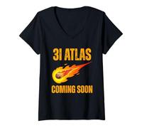 Mujer 3I Atlas C/2025 N1 Alien Comet Llegada 2025 Próximamente Camiseta Cuello V