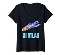 Mujer 3I Atlas C/2025 N1 Astrónomo Interestelar Cometa Alien OVNI Camiseta Cuello V