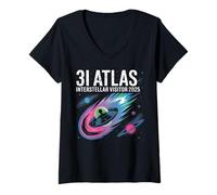 Mujer 3I Atlas C/2025 Visitante Interestelar OVNI Espacio Cometa Alienígena Camiseta Cuello V