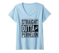 Mujer 3i Atlas Straight Outta Perihelion Comet Humor Texto Oscuro Camiseta Cuello V