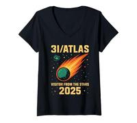 Mujer 3I/Cometa Atlas | Visitante interestelar Raro 2025 Astronomía Camiseta Cuello V