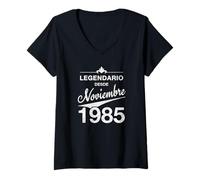 Mujer 40 cumpleaños Nacido en Noviembre de 1985 Vintage 40 años Camiseta Cuello V