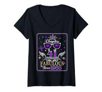 Mujer 41st Birthday Queen Chapter 41 Fabulous Since 1985 Women Camiseta Cuello V