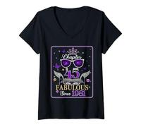 Mujer 45th Birthday Queen Chapter 45 Fabulous Since 1981 Women Camiseta Cuello V