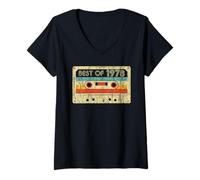 Mujer 48th Birthday Best of 1978 Retro Bday Cassette Tape Vintage Camiseta Cuello V