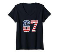 Mujer 4th of July Funny 67 Six Seven Meme Patriotic Men Women Kids Camiseta Cuello V