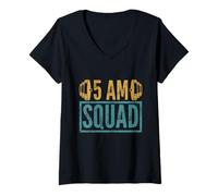 Mujer 5 am Entrenamiento por la mañana Productividad Salud Motivación Dicho Camiseta Cuello V