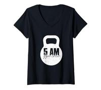 Mujer 5 am Equipo de Gimnas Camiseta Cuello V