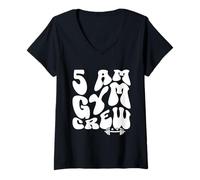 Mujer 5 am Equipo de Gimnas Camiseta Cuello V