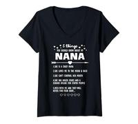 Mujer 5 Cosas que debe saber sobre My Nana Family Matching Camiseta Cuello V