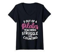 Mujer 5 de Cada 4 Profesores de Pilates luchan con el conteo Camiseta Cuello V