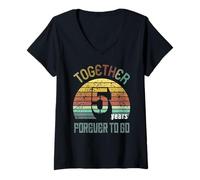 Mujer 5 Wedding Anniversary For Couple - Five Year of Marriage Camiseta Cuello V