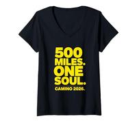 Mujer 500 Miles One Soul Camino De Santiago 2026 Pilgrim St James Camiseta Cuello V