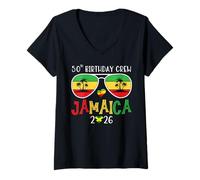 Mujer 50th Birthday Crew Jamaica 2026 50 Years Old Bday Party Trip Camiseta Cuello V